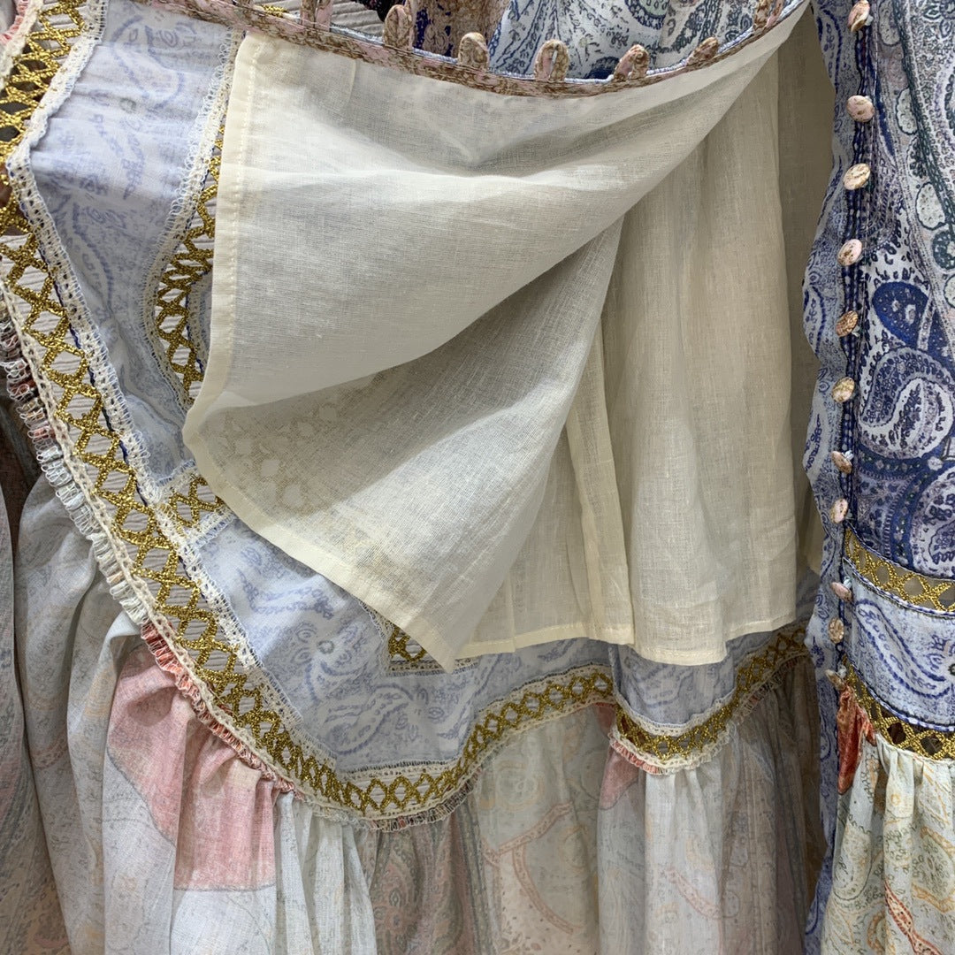 V Neck Patchwork Dress
