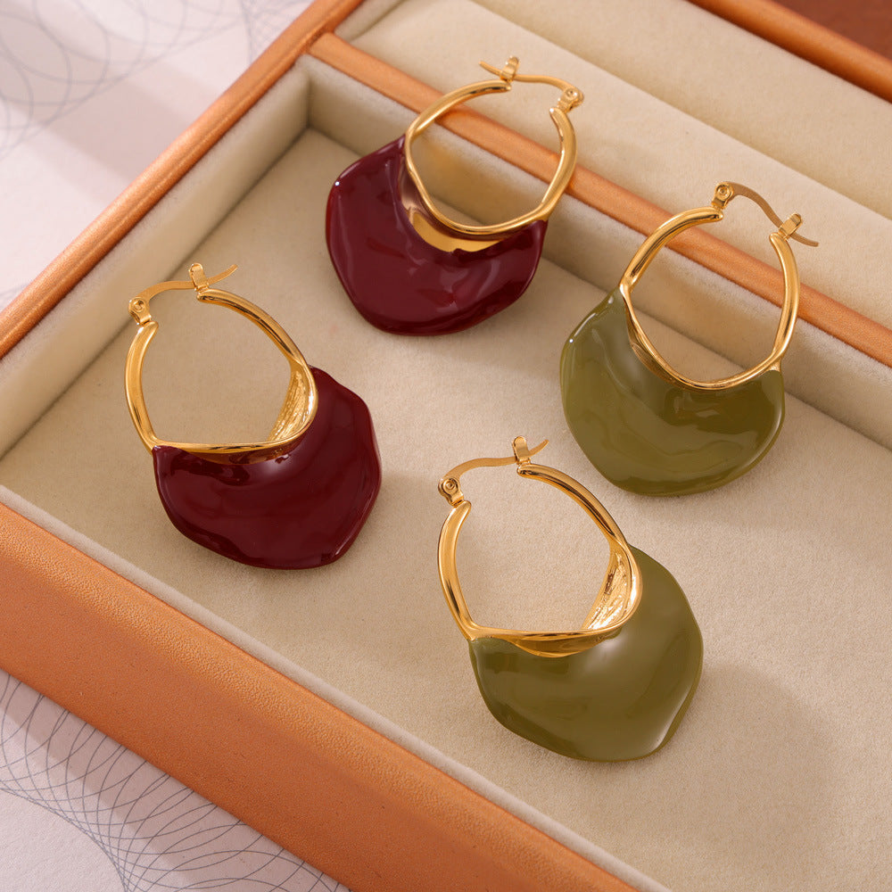Titanium Steel Gold-plated Earrings