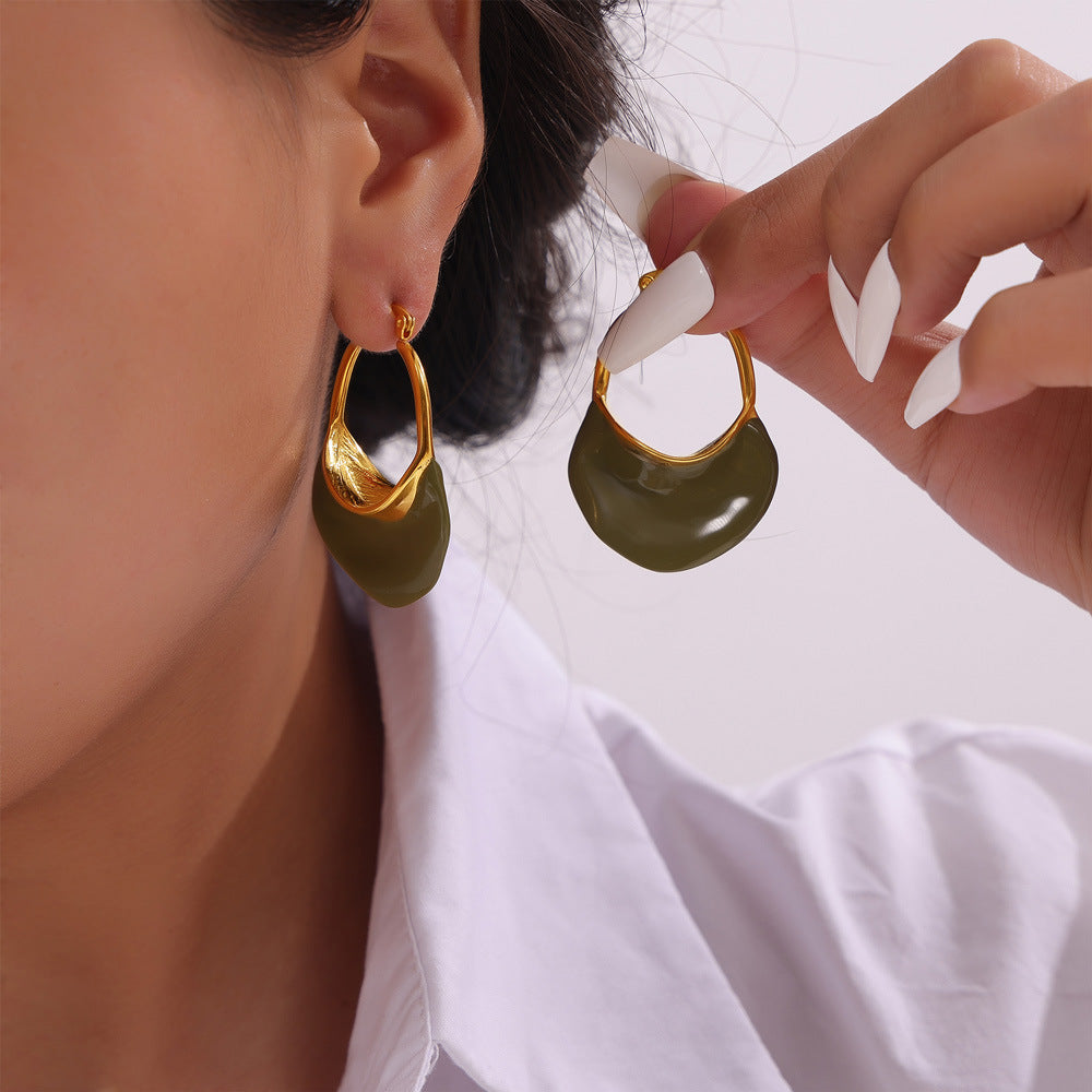 Titanium Steel Gold-plated Earrings