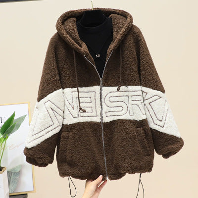 Fat MM Lazy Wind Lamb Wool Coat Tide