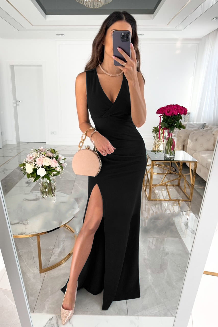 V-neck Sleeveless Dress