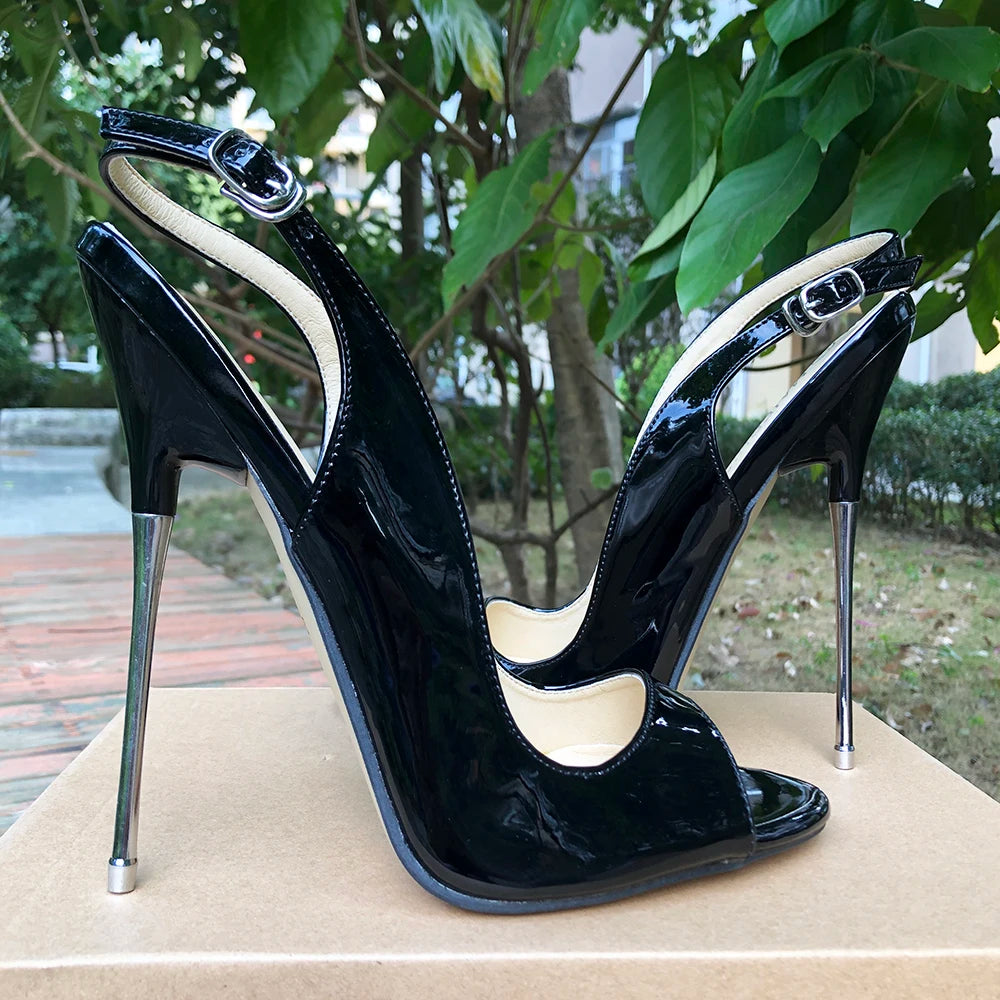 16cm Extreme Metal High Heels Sandals for Women, Sexy Pumps