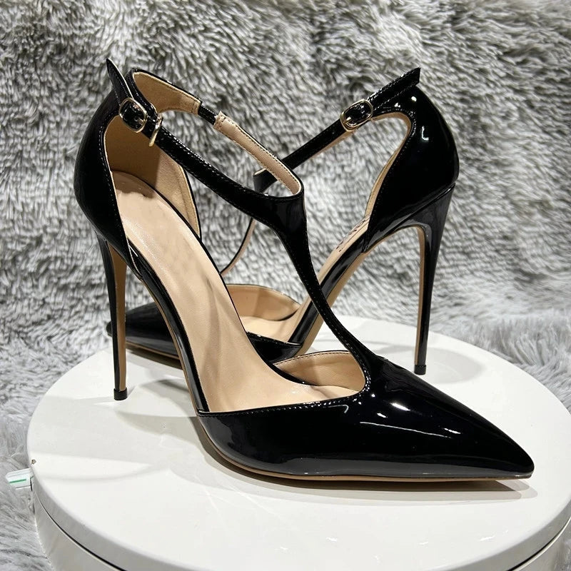 Summer Women T-Strap Pointy Toe High Heel Shoes - T-Strap Pointy Toe High Heel Shoes for Women