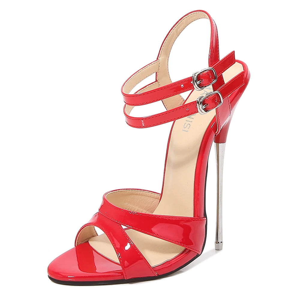 16cm High Heel Nude Gladiator Sandals Pumps for Women
