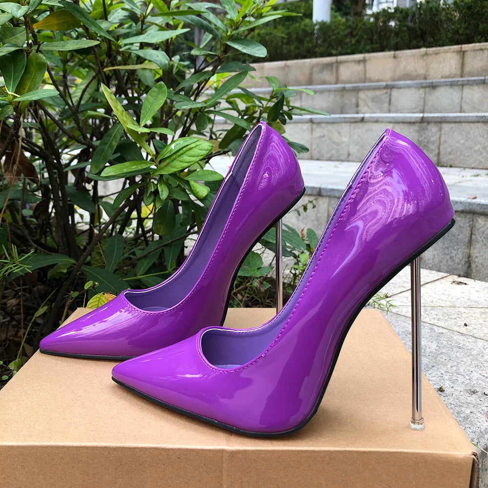 12cm Stiletto Pumps with Thin Metal Super High Heels for Women