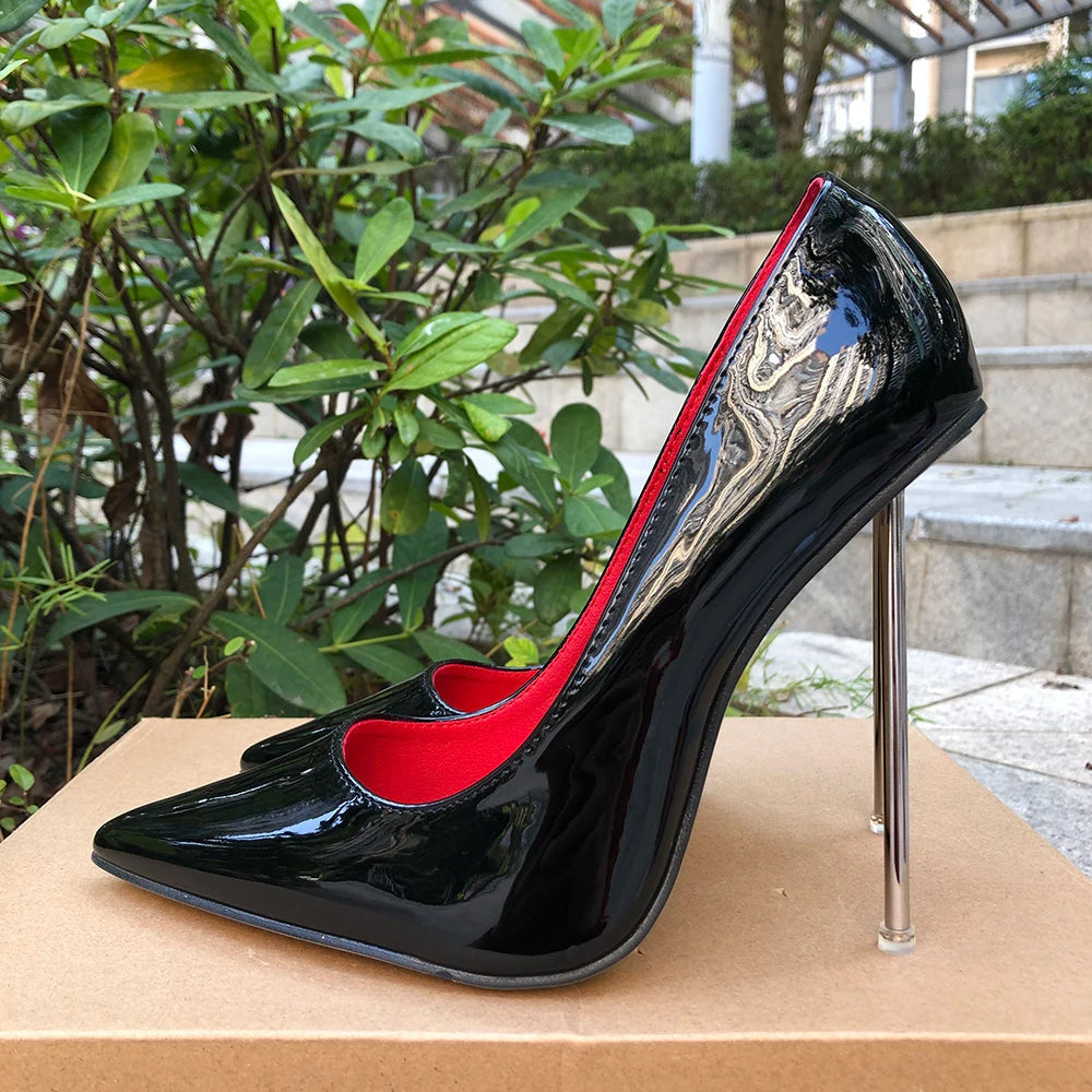 12cm Stiletto Pumps with Thin Metal Super High Heels for Women