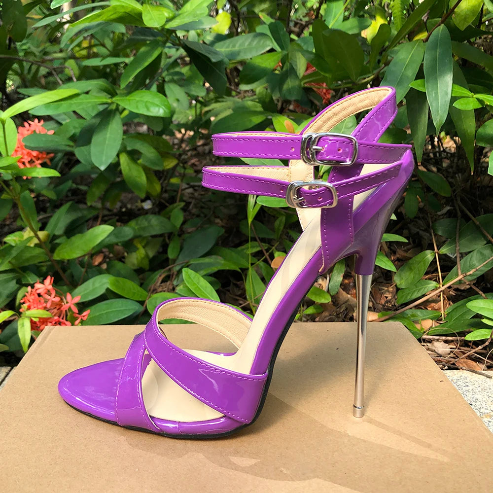 16cm High Heel Nude Gladiator Sandals Pumps for Women