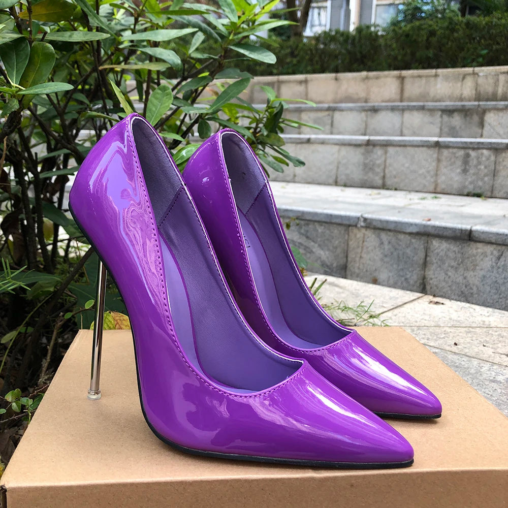 12cm Stiletto Pumps with Thin Metal Super High Heels for Women