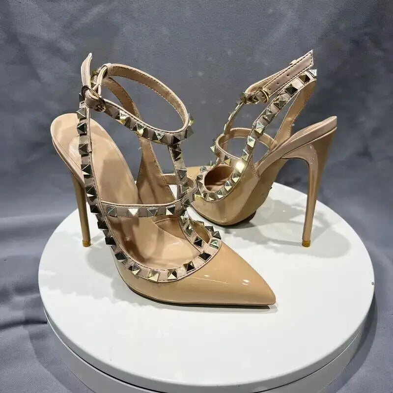 Designer Spike Rivets High Heel Gladiator Sandals for Women