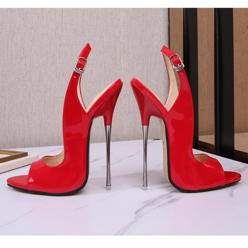 16cm Extreme Metal High Heels Sandals for Women, Sexy Pumps