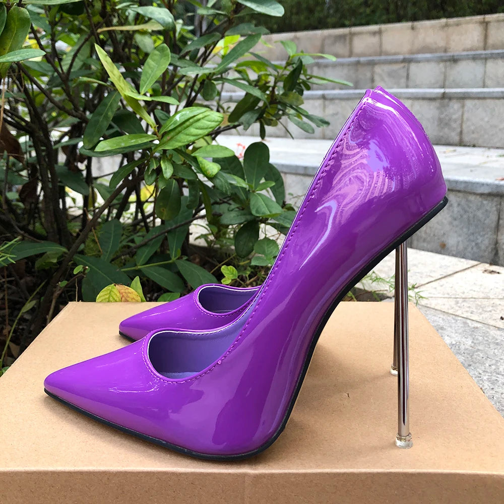 12cm Stiletto Pumps with Thin Metal Super High Heels for Women