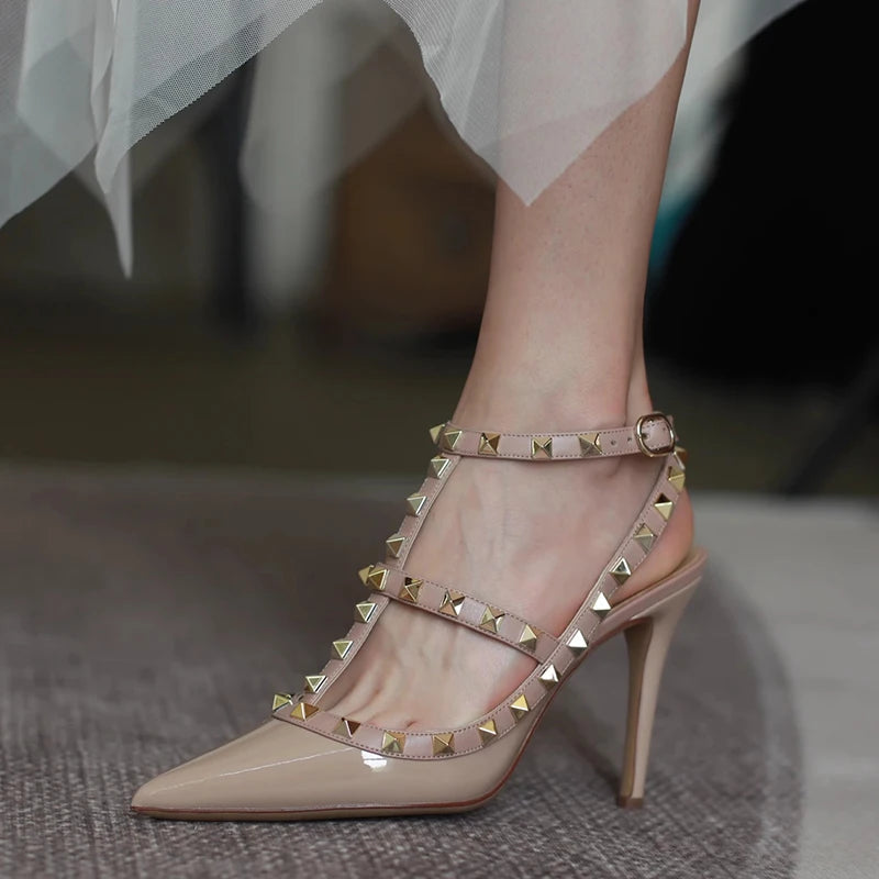 Designer Spike Rivets High Heel Gladiator Sandals for Women