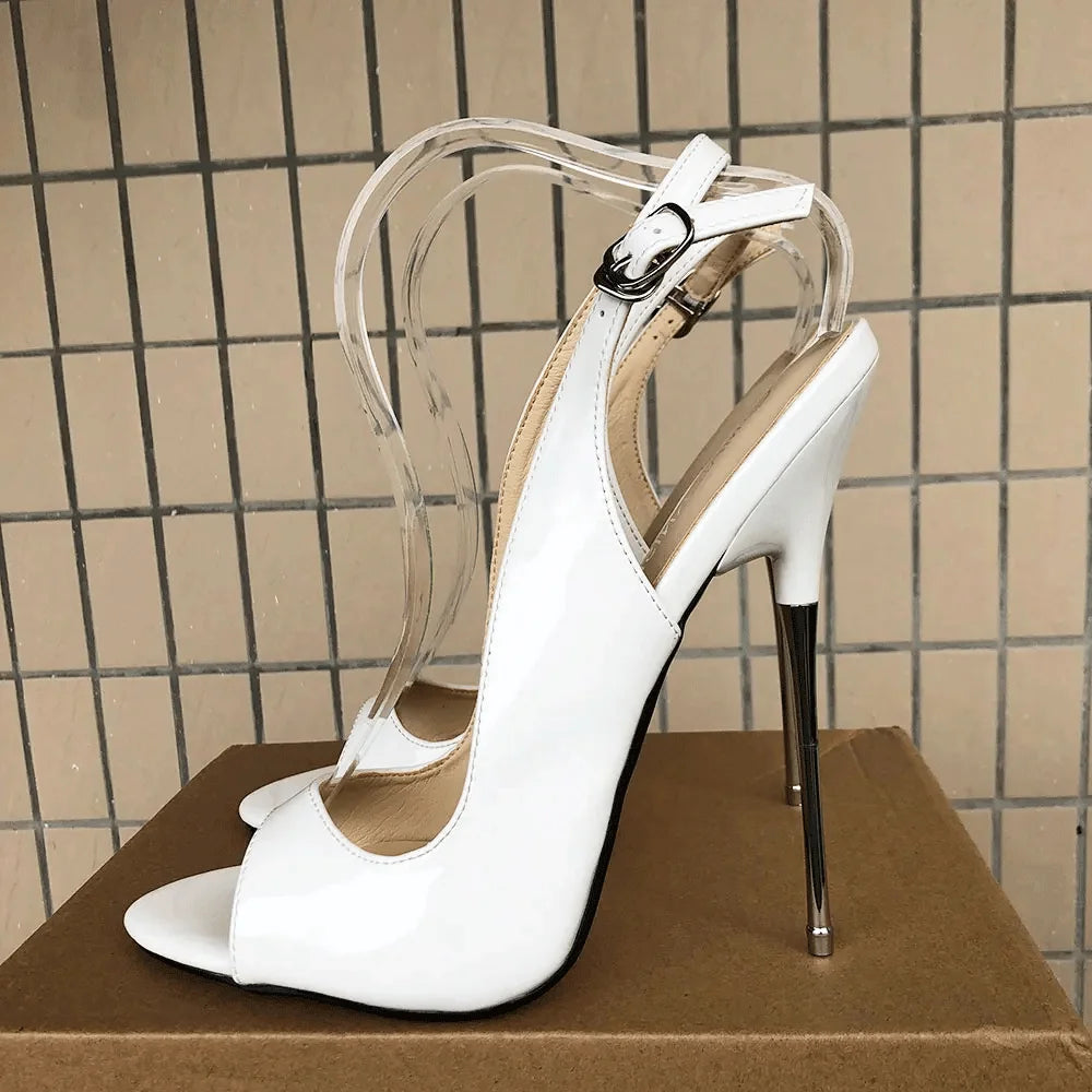 16cm Extreme Metal High Heels Sandals for Women, Sexy Pumps