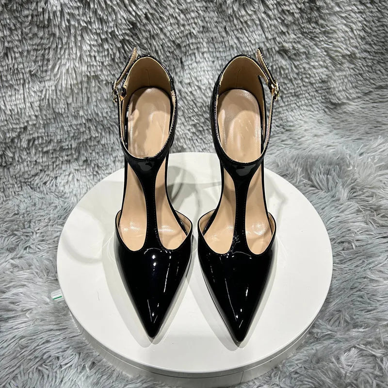 Summer Women T-Strap Pointy Toe High Heel Shoes - T-Strap Pointy Toe High Heel Shoes for Women