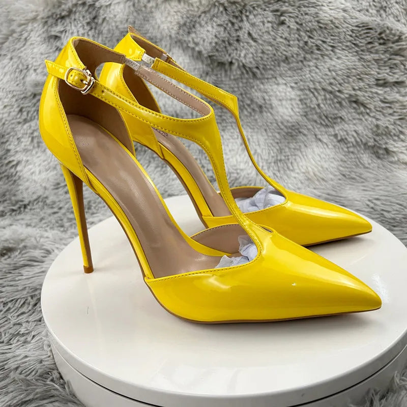 Summer Women T-Strap Pointy Toe High Heel Shoes - T-Strap Pointy Toe High Heel Shoes for Women