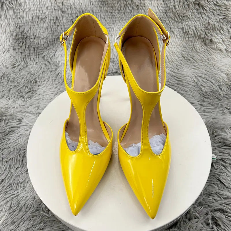 Summer Women T-Strap Pointy Toe High Heel Shoes - T-Strap Pointy Toe High Heel Shoes for Women