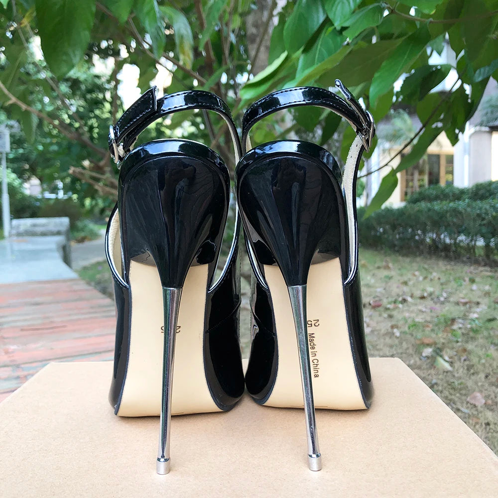 16cm Extreme Metal High Heels Sandals for Women, Sexy Pumps