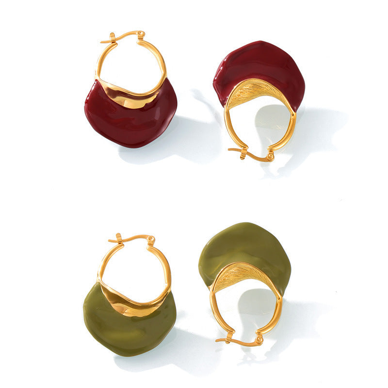 Titanium Steel Gold-plated Earrings