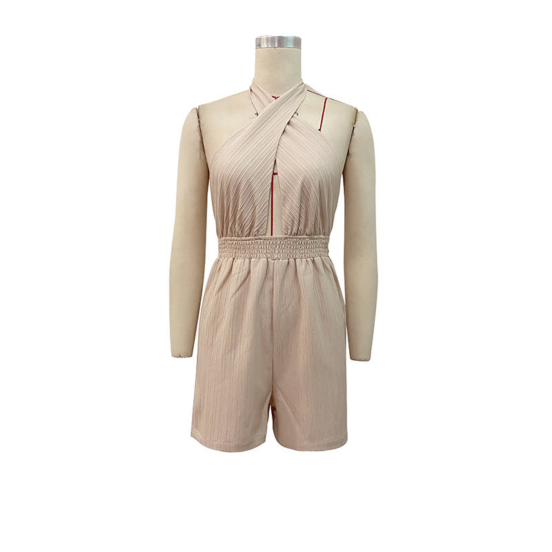 Women's Cross-halterneck One-piece Shorts