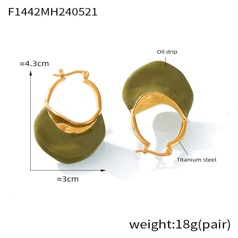 Titanium Steel Gold-plated Earrings