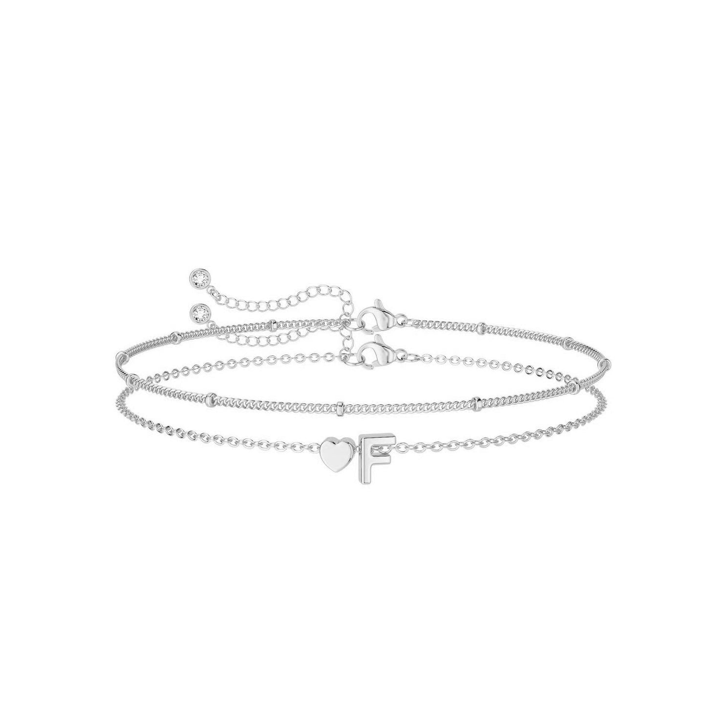 26 Peach Hearts Letter Bracelet Summer