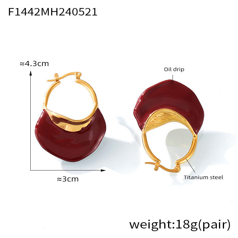 Titanium Steel Gold-plated Earrings