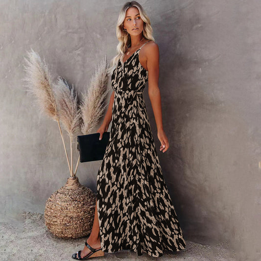 Bianca || New Women's Spaghetti-strap Floral Print Midi Dress