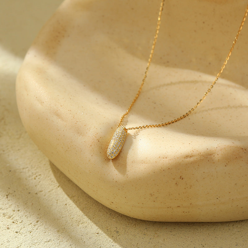 Stainless Steel Bubble Letter Initial Pendant Chunky