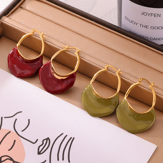 Titanium Steel Gold-plated Earrings
