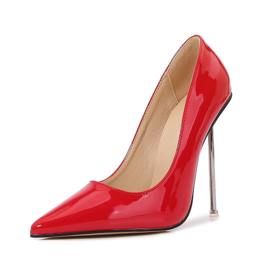 12cm Ultra High Metal Heel Women Pointy Toe Stilettos Shoes