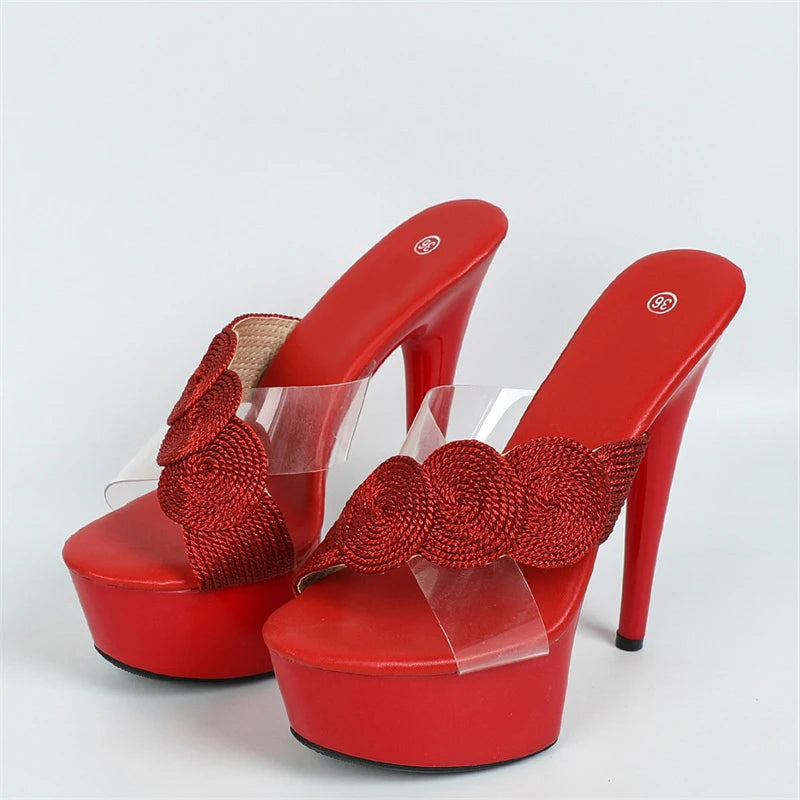 Thin High Heeled Slippers Women Summer Open Toe Platform Sandals