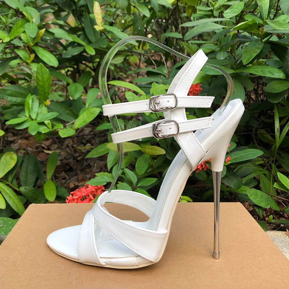 16cm High Heel Nude Gladiator Sandals Pumps for Women