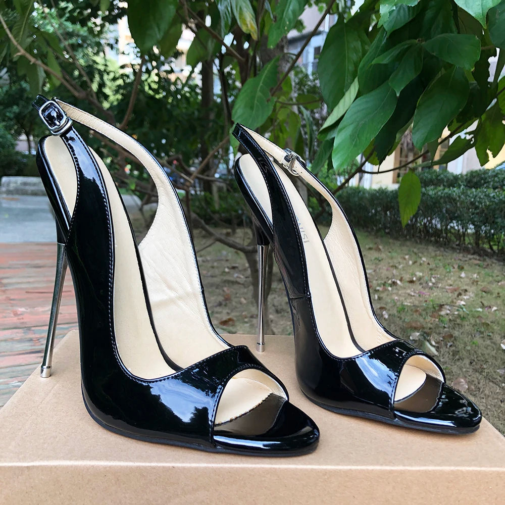 16cm Extreme Metal High Heels Sandals for Women, Sexy Pumps