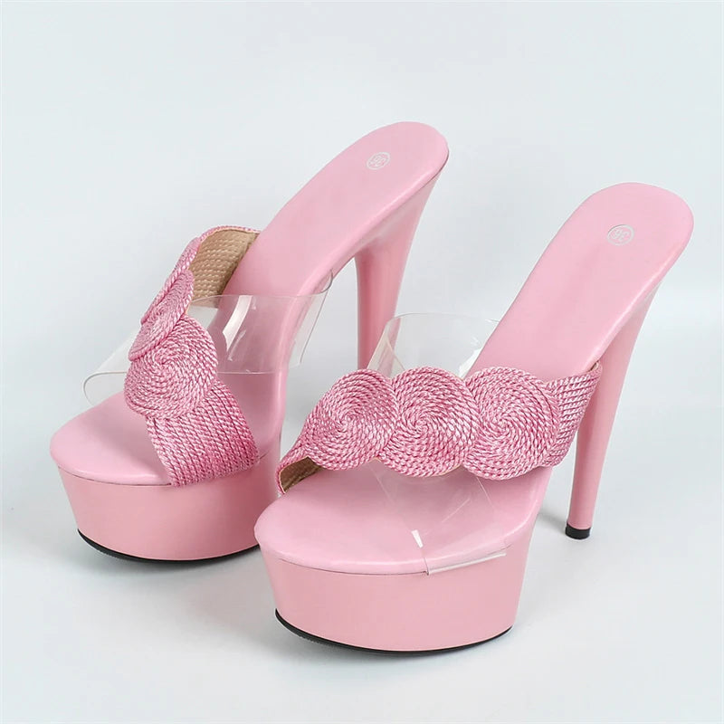 Thin High Heeled Slippers Women Summer Open Toe Platform Sandals