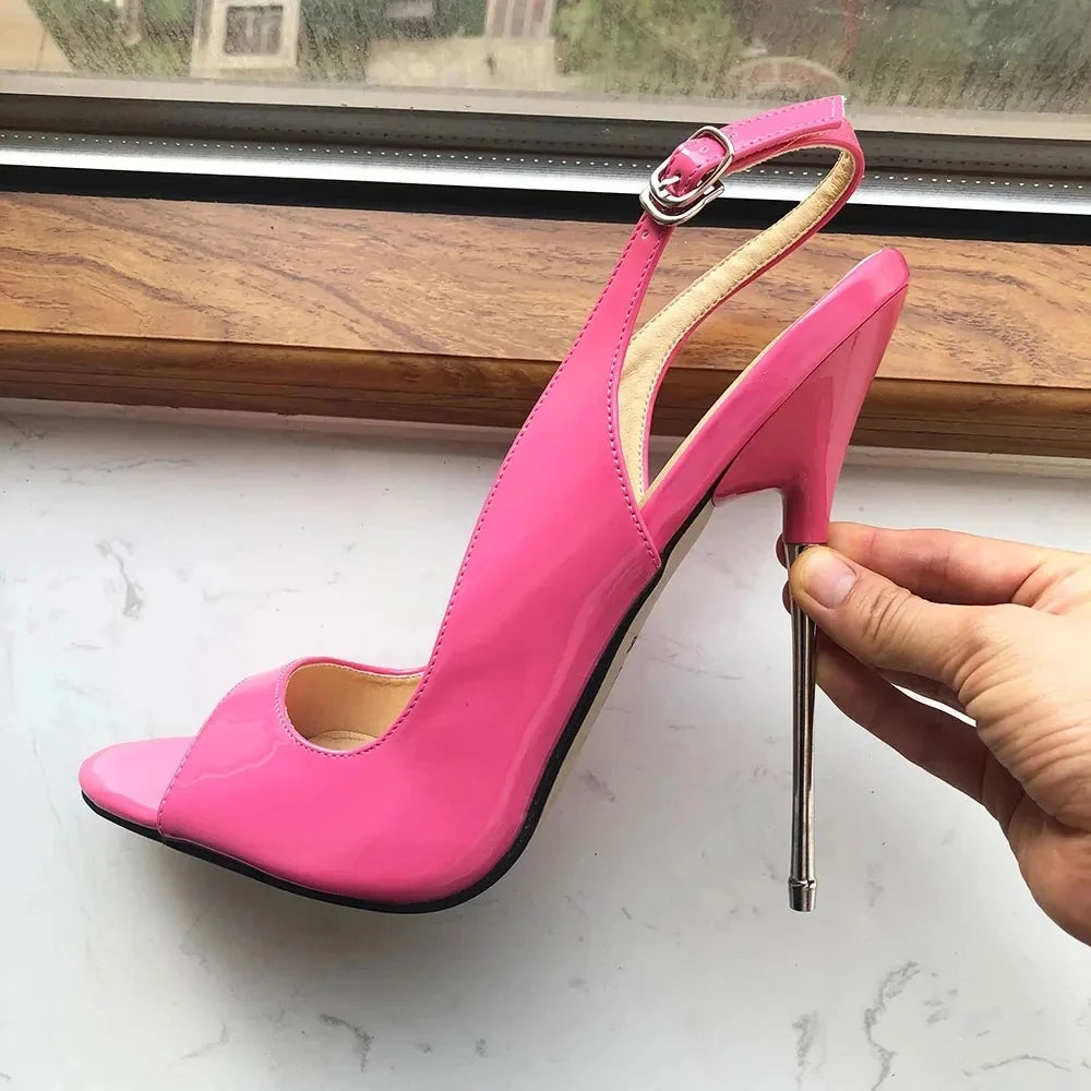 16cm Extreme Metal High Heels Sandals for Women, Sexy Pumps