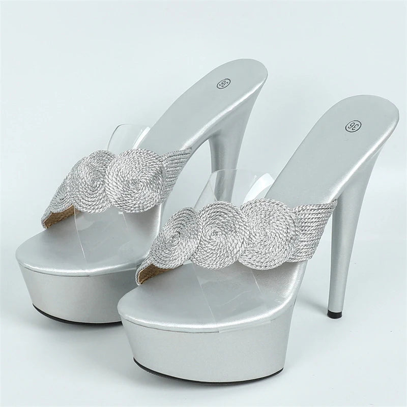 Thin High Heeled Slippers Women Summer Open Toe Platform Sandals