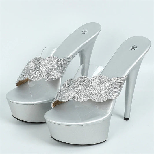 Thin High Heeled Slippers Women Summer Open Toe Platform Sandals