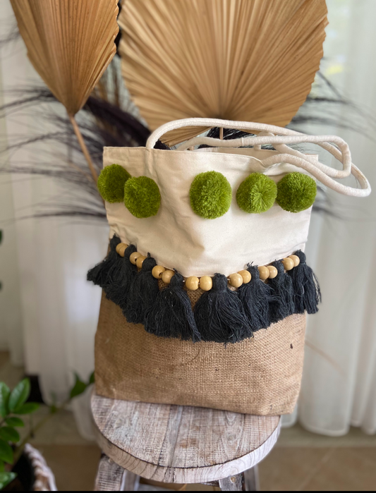Pom Pom Bag Green