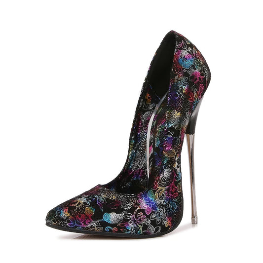 16cm Extreme Metal High Heels Stilettos Women PU Pumps