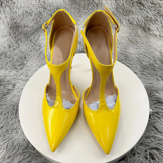 Summer Women T-Strap Pointy Toe High Heel Shoes - T-Strap Pointy Toe High Heel Shoes for Women