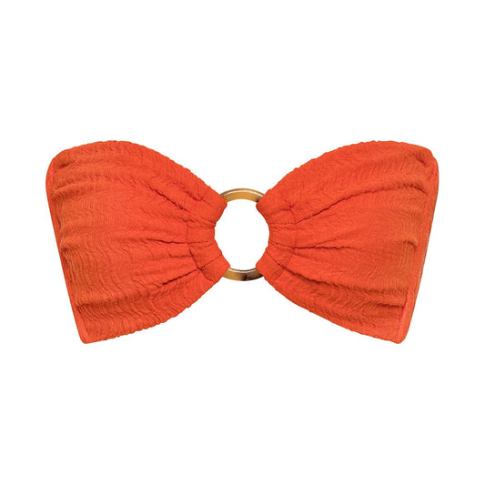 Tangerine Tori Ties Bandeau Bikini Top