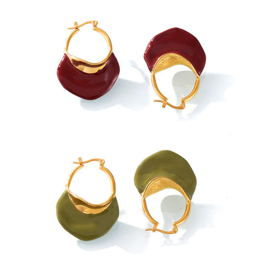 Titanium Steel Gold-plated Earrings