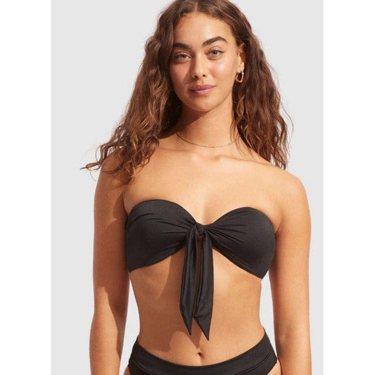 Seafolly | Twist Tie Front Bandeau | Black
