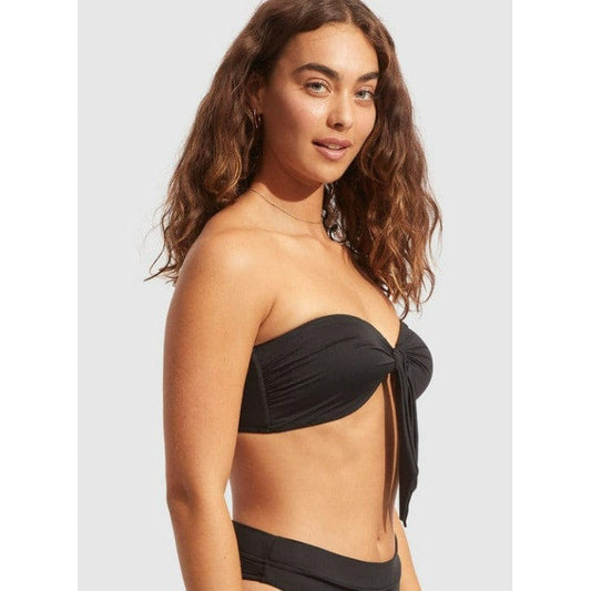 Seafolly | Twist Tie Front Bandeau | Black